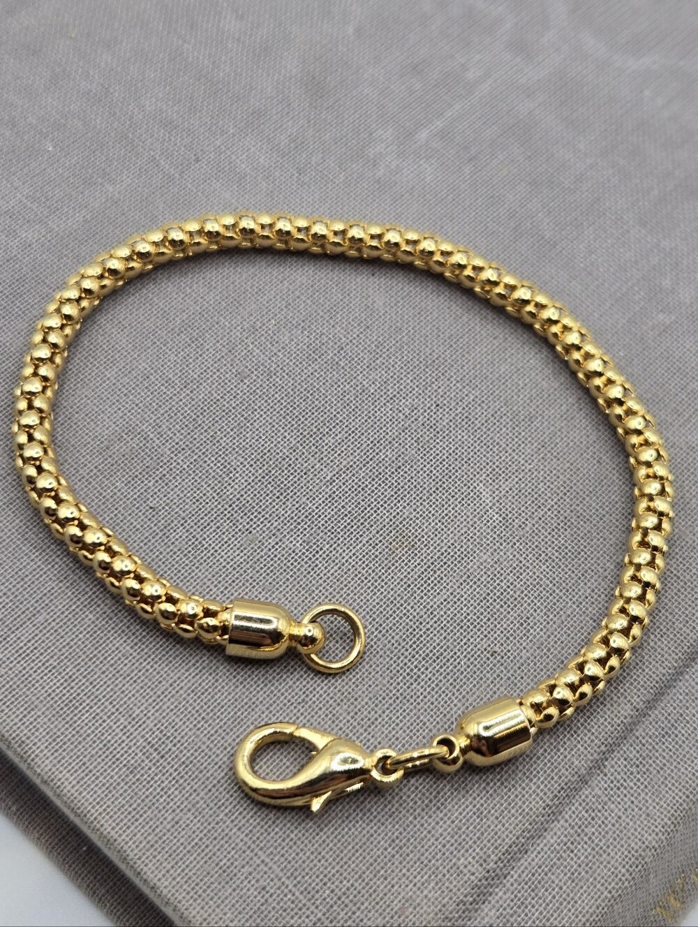 Vintage Chunky Gold Rope Popcorn Chain Bracelet 7.5" VINTAGE 80s Tube